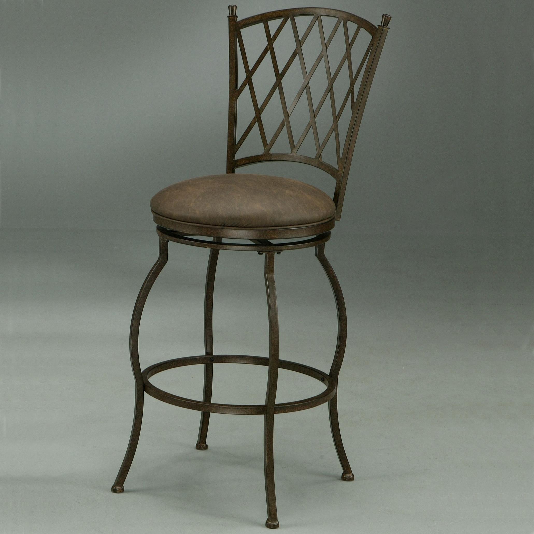 Pastel Minson Bar Stools Collection 26" Atrium Counter Height Swivel Stool with Crisscross Back